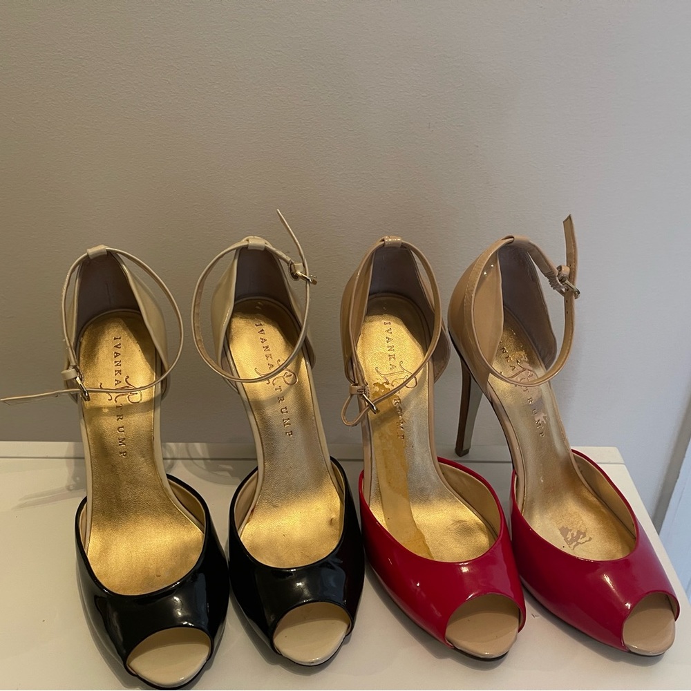 Ivanka Trump Stiletto Pumps in 7M - 2 pair: red and black both with 4” heels